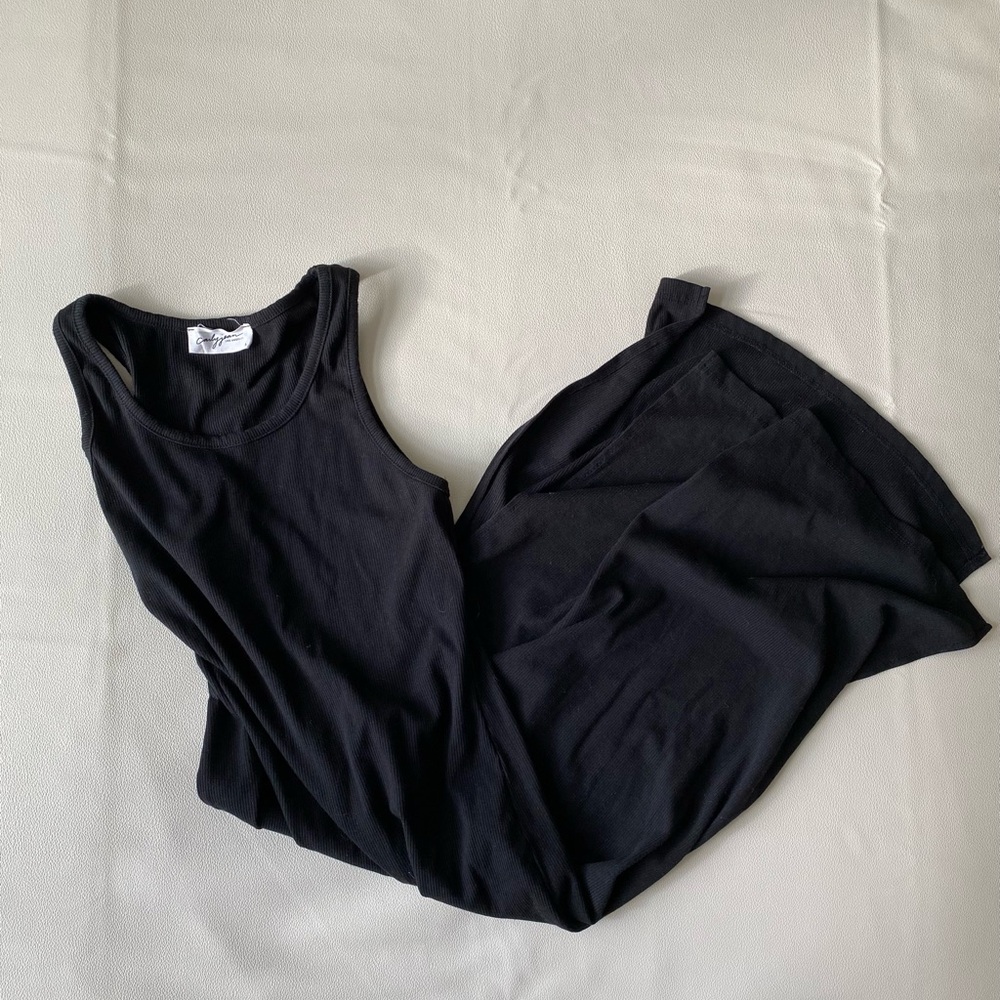 Carly Jean Los Angeles Small Basic Black Ribbed Tank Dress